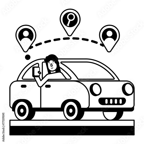 Ready to use glyph icon of carpooling 