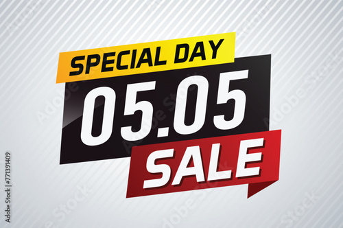 5.5 Special day sale word concept vector illustration with ribbon and 3d style for use landing page, template, ui, web, mobile app, poster, banner, flyer, background, gift card, coupon


