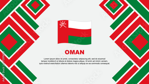 Oman Flag Abstract Background Design Template. Oman Independence Day Banner Wallpaper Vector Illustration. Oman
