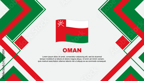 Oman Flag Abstract Background Design Template. Oman Independence Day Banner Wallpaper Vector Illustration. Oman Banner