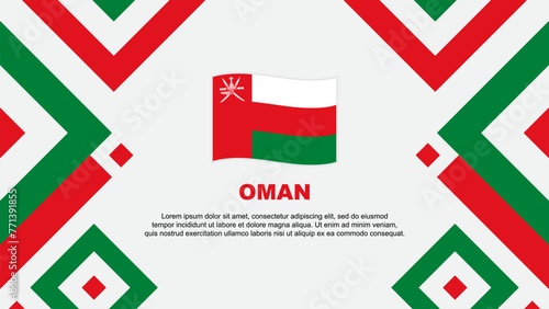 Oman Flag Abstract Background Design Template. Oman Independence Day Banner Wallpaper Vector Illustration. Oman Template
