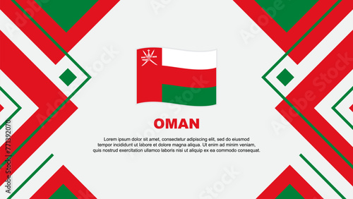 Oman Flag Abstract Background Design Template. Oman Independence Day Banner Wallpaper Vector Illustration. Oman Illustration