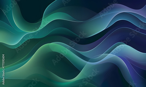 A dark blue-green vector background with a colorful blur gradient,Generative AI 