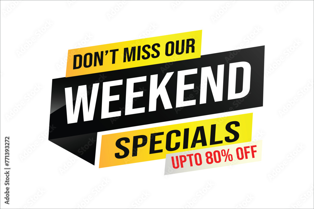 weekend specials word concept vector illustration and 3d style, landing page, template, ui, web, mobile app, poster, banner, flyer, background, gift card, coupon, label, wallpaper

