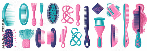 a bunch of different types of hair brushes