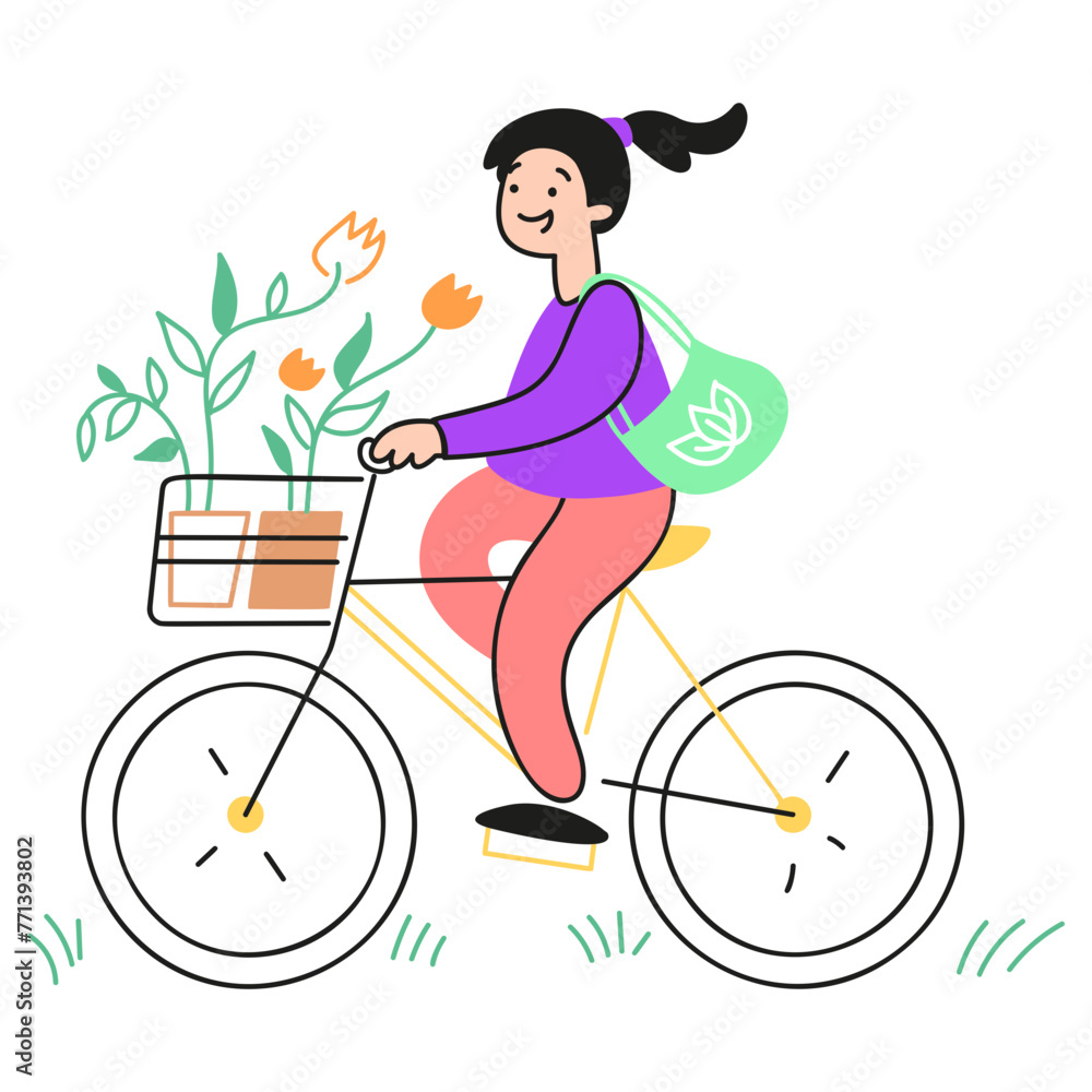 girl with a bike