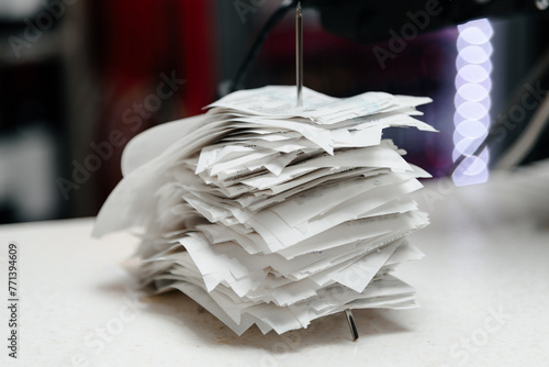 pile of spiked papers