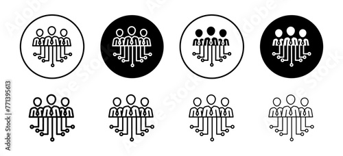 Hr strategy use to manage company staff, employee or worker at office icon. Human resource management at job solution to handle team vecor