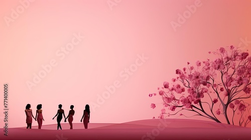 women's days concept with floral ornaments and pink background for 8 march women's day © GradPlanet