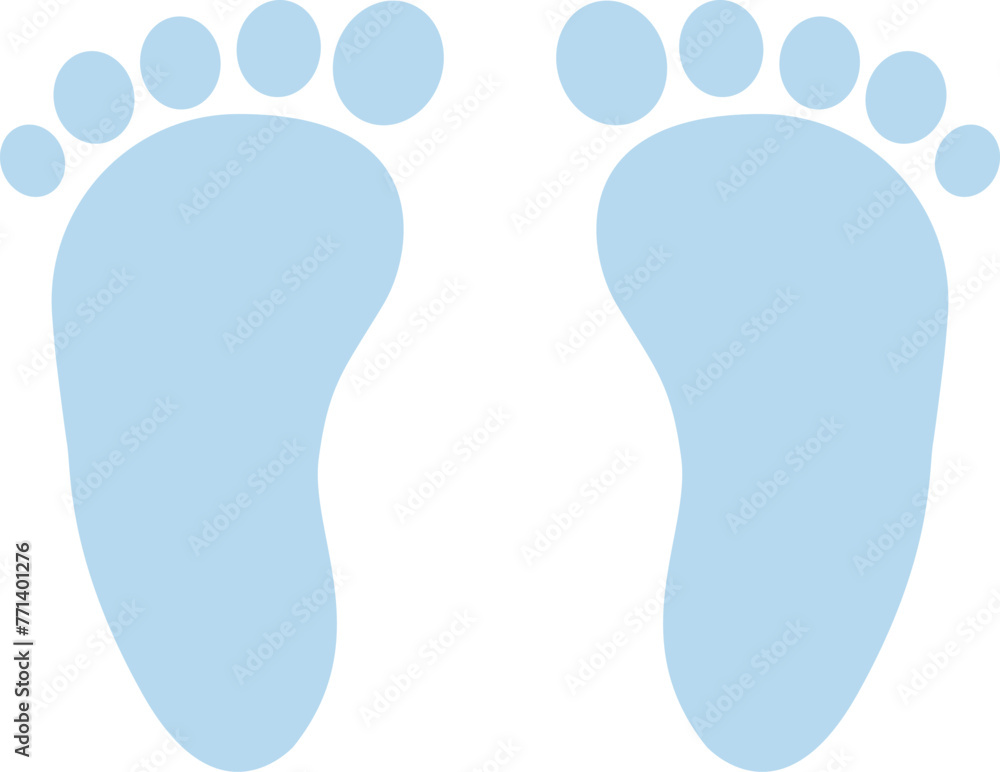 Obraz premium Baby boy foot print icon on isolated white background.