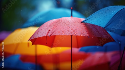 decor of multi-colored umbrellas hanging