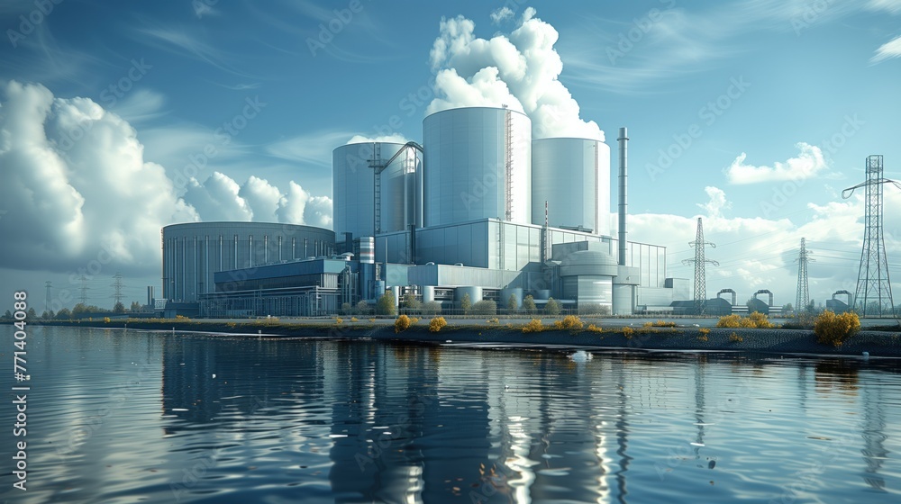 nuclear power plant industrial landscape nuclear power plant industrial landscape