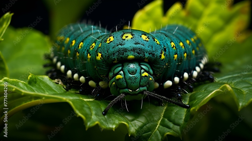 Caterpillar on a leaf in Ecuador