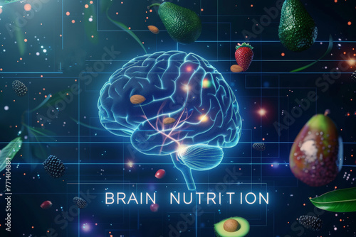 Concept of brain nutrition for cognitive function enhancement photo