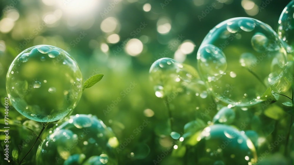Generative AI. shining bubbles in the air shining in the sunlight like dew drops. beauty of nature. Generative AI. shining bubbles in the air shining in the sunlight like dew drops. beauty of nature.