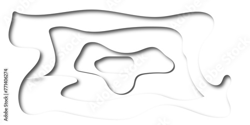 Luxury white and gray 3d papercut texture art shadow backdrop digital striped blank  topography map background. creative concept element papercut line futuristic style paper carve graphic design.