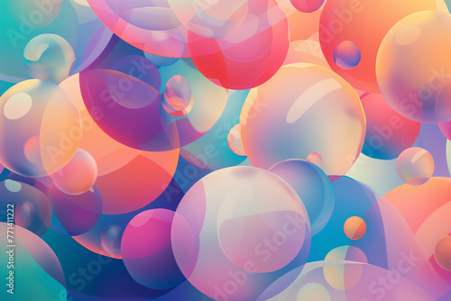 Art abstract in the modern style consist of different colored spherical forms. Vector-based illustration.