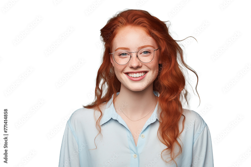 Obraz premium Young pretty Redhead girl on isolated chroma key background