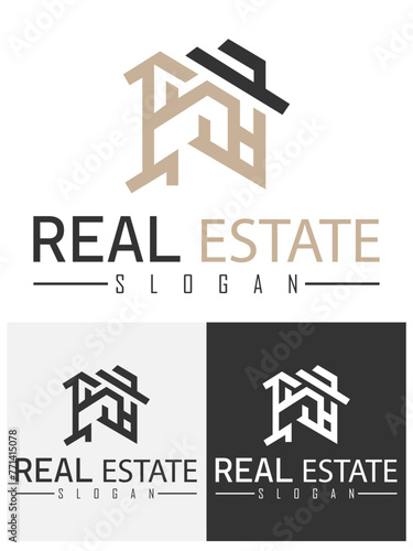 Real estate growth concept, This logo design often utilizes sophisticated shading and perspective techniques to create a lifelike representation, while maintaining clarity and readability at any size