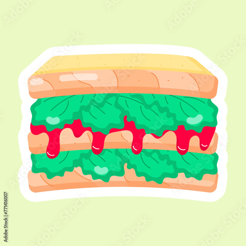 Modern Flat Stickers Depicting Toastie 

