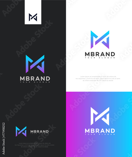 M Letter Logo Icon Brand Identity Sign Symbol Template 