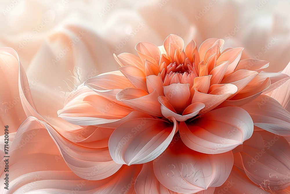 Defocused pastel, peach, coral dahlia petals macro, floral abstract background. Defocused pastel, peach, coral dahlia petals macro, floral abstract background.