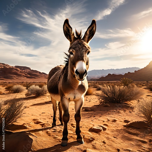 donkey in desert