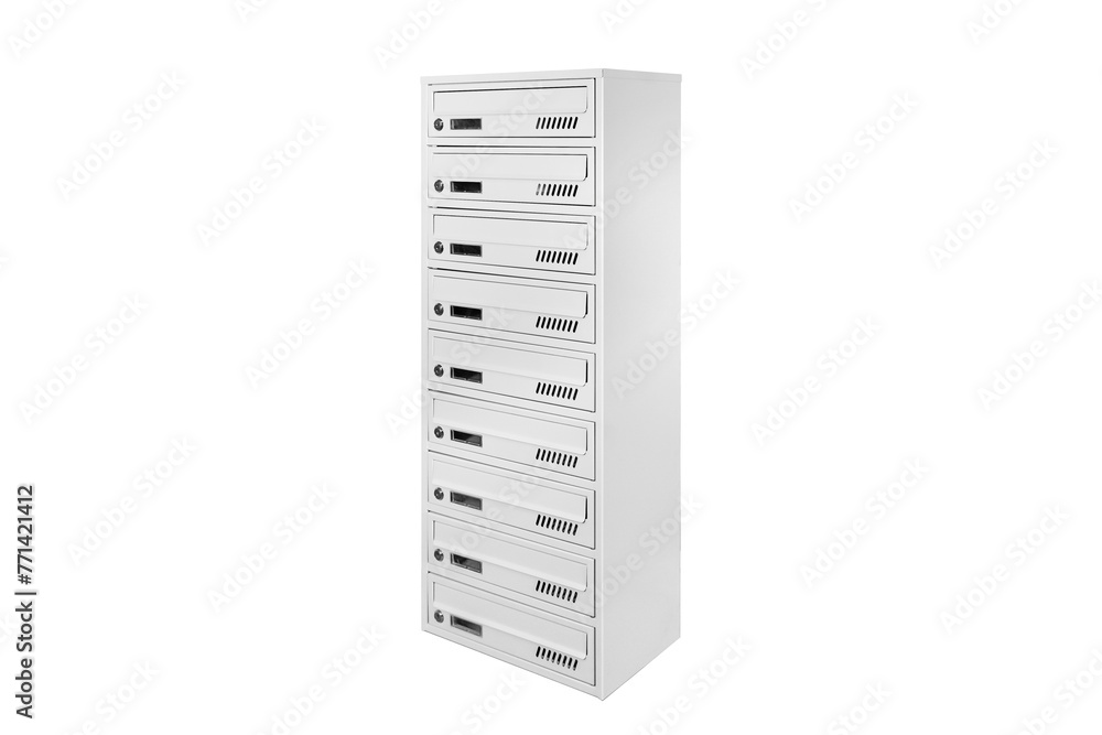 Mail boxes filled of leaflets and letters. Shallow DOF,Mailboxes and Lock in Rows at Entrance Mail boxes filled of leaflets and letters. Shallow DOF,Mailboxes and Lock in Rows at Entrance