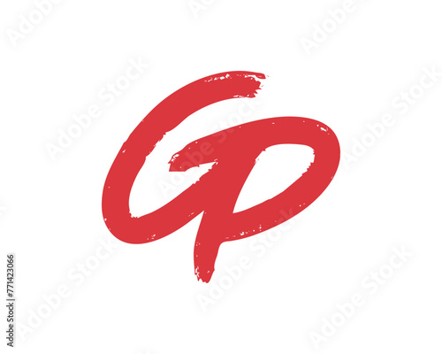 GP logo letter with brush style