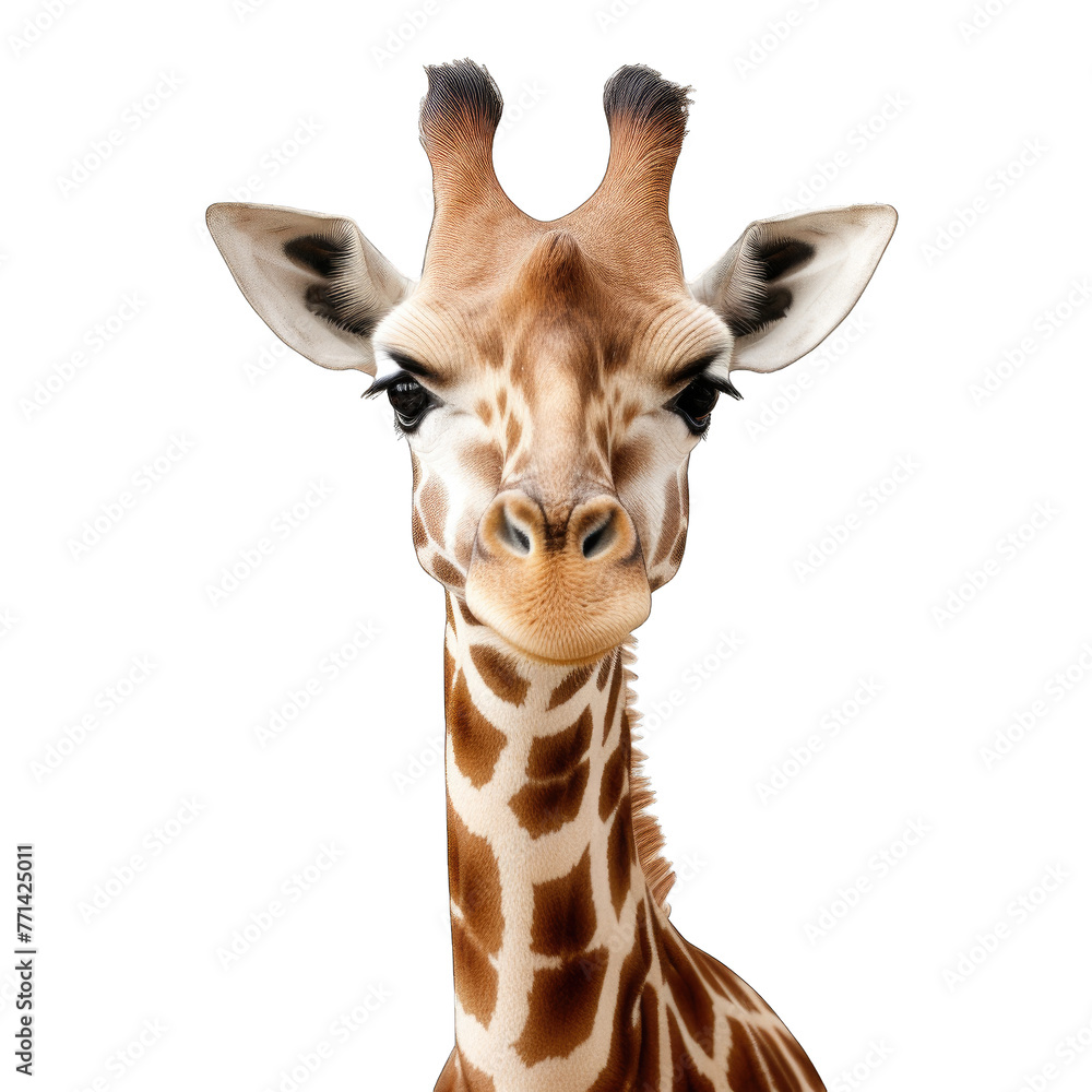 Fototapeta premium Giraffe face isolated