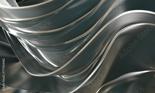 abstract background luxury cloth wave or wavy folds of silver silk texture satin material or luxurious Wallpaper design, background