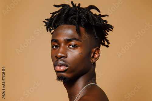 Studio portrait of the metrosexual African American male model photo