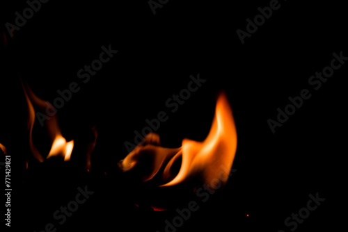 Powerful flames have a black background. © wacharagorn