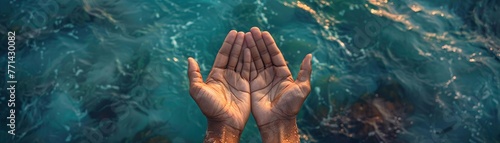 hand on the water photo