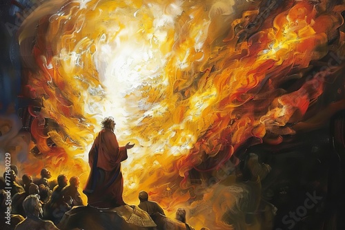 Divine Intervention Illustration of Elijah's Prayer and the Miraculous Fire from Heaven