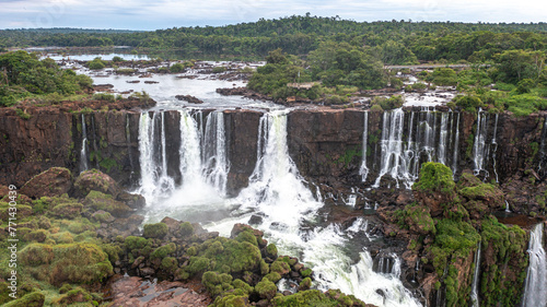 Iguazu Falls from drone. Iguaz   Falls  Igua  u Waterfall aerial view