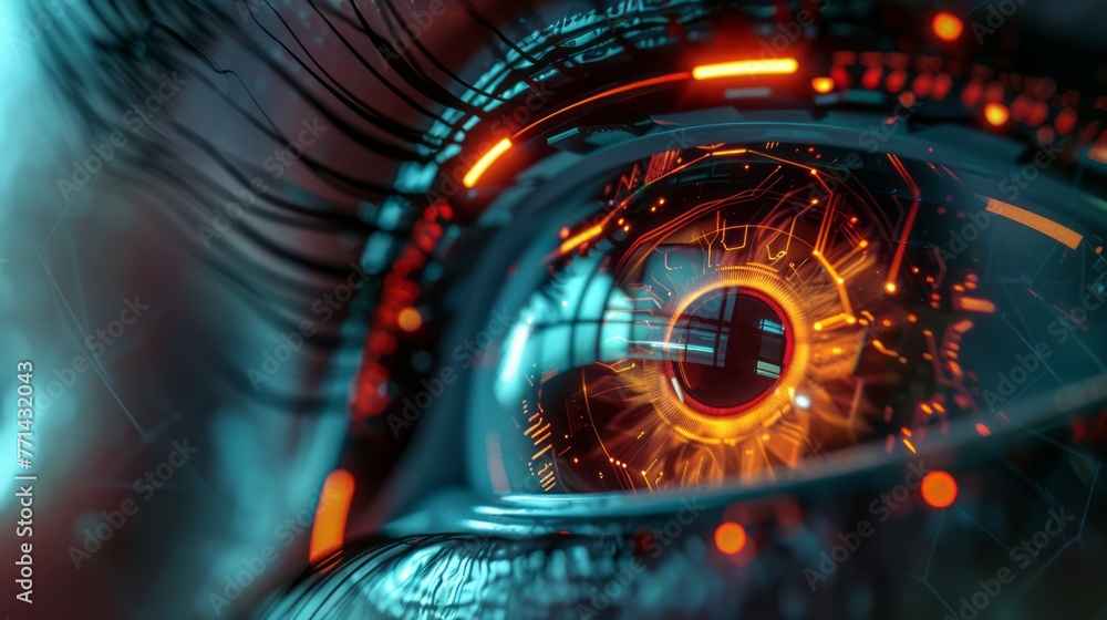 Cybernetic Eye Close-Up: Merging Technology and Vision Cybernetic Eye Close-Up: Merging Technology and Vision