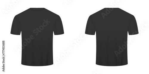 T-Shirt Mockup with Short Sleeves Isolated on Monochrome Background