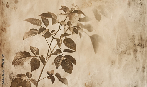 Fototapeta, ilustracja żółte liście na łagodnym tle.