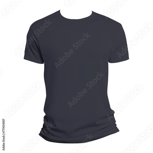 T-Shirt Mockup with Short Sleeves Isolated on Monochrome Background