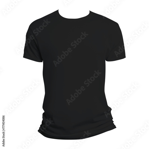 T-Shirt Mockup with Short Sleeves Isolated on Monochrome Background