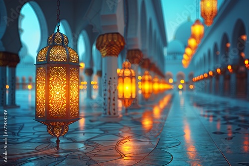 ramadan kareem eid mubarak photo mosque lamp 