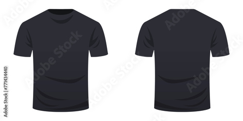 T-Shirt Mockup with Short Sleeves Isolated on Monochrome Background