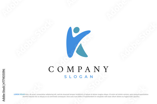 logo human abstract exercise letter k