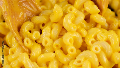 pasta with cheese sauce, close up