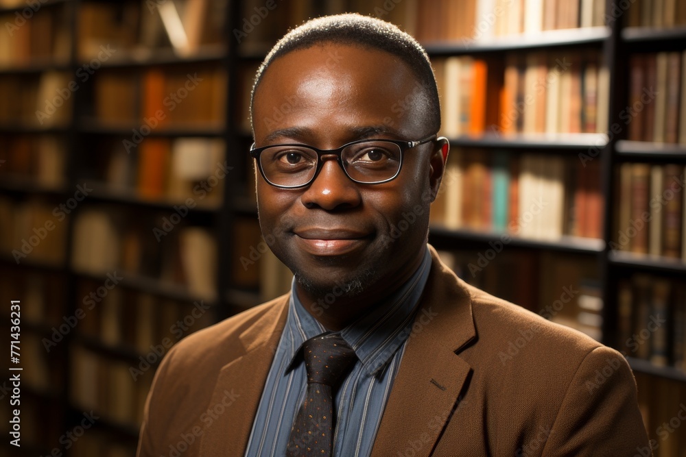 A high quality image depicting a confident young black teacher with arms crossed, standing in a classroom full of engaged students, looking directly at the camera. A high quality image depicting a confident young black teacher with arms crossed, standing in a classroom full of engaged students, looking directly at the camera.