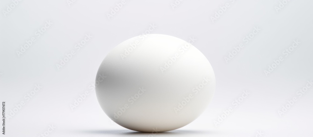 A spherical white egg is resting on a smooth white surface, resembling a ball or sports equipment. The contrast between the egg and the ceiling creates a visually striking event A spherical white egg is resting on a smooth white surface, resembling a ball or sports equipment. The contrast between the egg and the ceiling creates a visually striking event