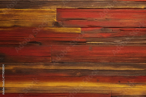 Brown and red and yellow and old dIrty wood wall wooden plank board texture background with grains and structures