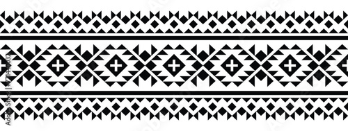 Ethnic border ornament. Geometric ethnic oriental seamless pattern. Stripe vector illustration. Native American Mexican African Indian tribal style. Design border, textile, fabric, clothing, carpet.