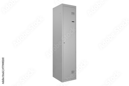 Metal lockers for locker room. Change room metal locker box on the white background isolated